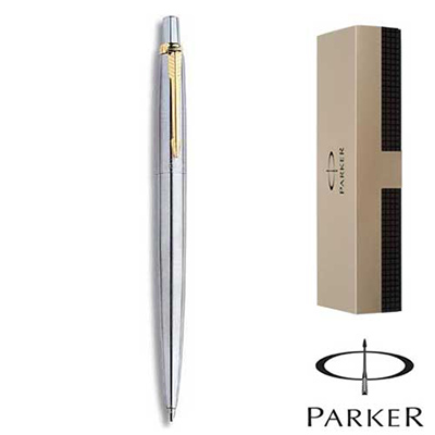 Lapicero Parker Jotter GT ACERO con Clip Enchanpado en Oro de 23K