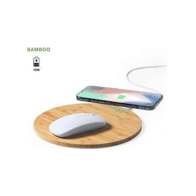 Cargador Inamalambrico Mouse Pad Madera